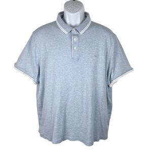 Michael Kors Polo Shirt Men XXL Blue Short Sleeve Soft Solid Casual Tee